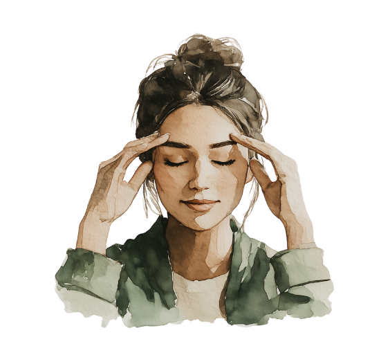 Illustration of lady tapping acupressure points -  Support for EFT, The Practitioner Studio