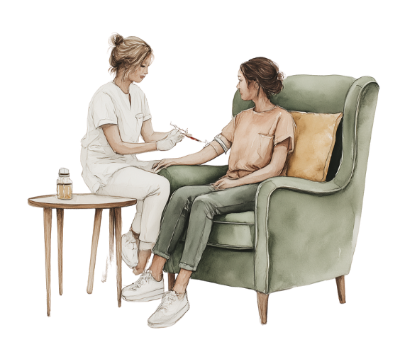 Blood test sample being taken - support for blood test screening from The Practitioner Studio