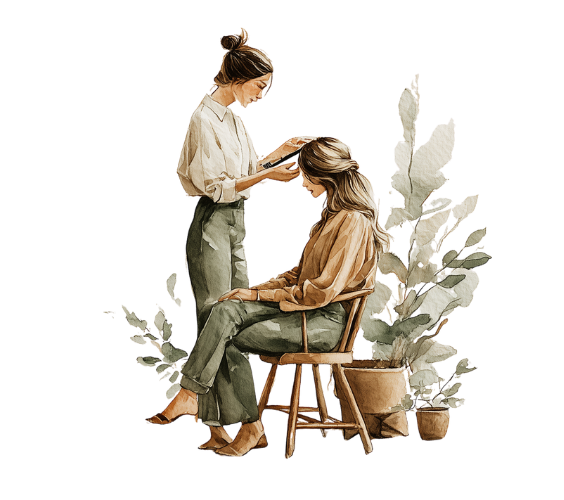 Hair analysis practitioners taking hair sample from client for analysis - The Practitioner Studio