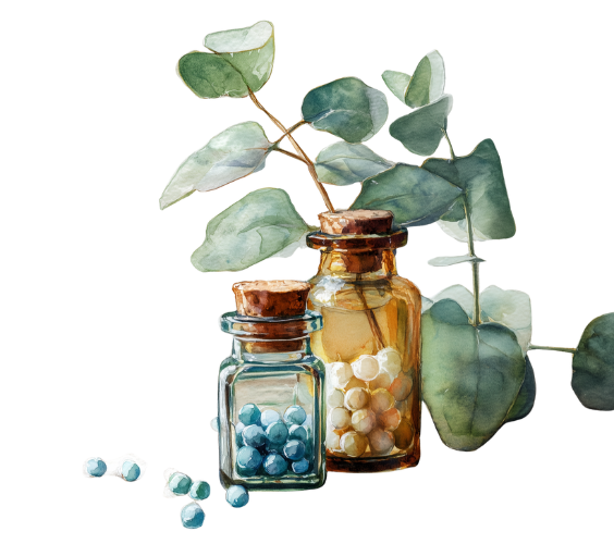 Watercolour artwork of homeopathy, designed to reflect The Practitioner Studio’s support for holistic health professionals