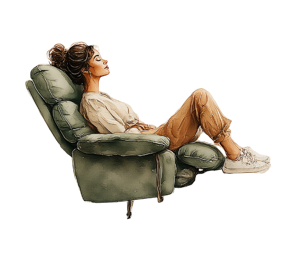 Watercolour illustration of a person in deep relaxation representing support for Hypnotherapy