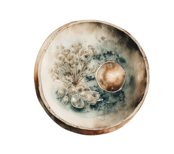 Watercolour style human cell representing balance, renewal and cellular healing Designed by The Practitioner Studio to reflect Support forIHHT support