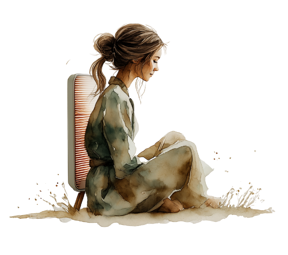 Watercolour illustration representing The Practitioner Studio’s support for Red Light Therapy practitioners, combining natural wellness elements and intentional design.